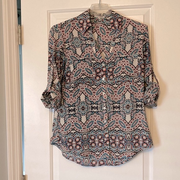 🛍 [handed down] Express | Portofino Shirt button up blouse adjustable sleeves - Picture 1 of 8